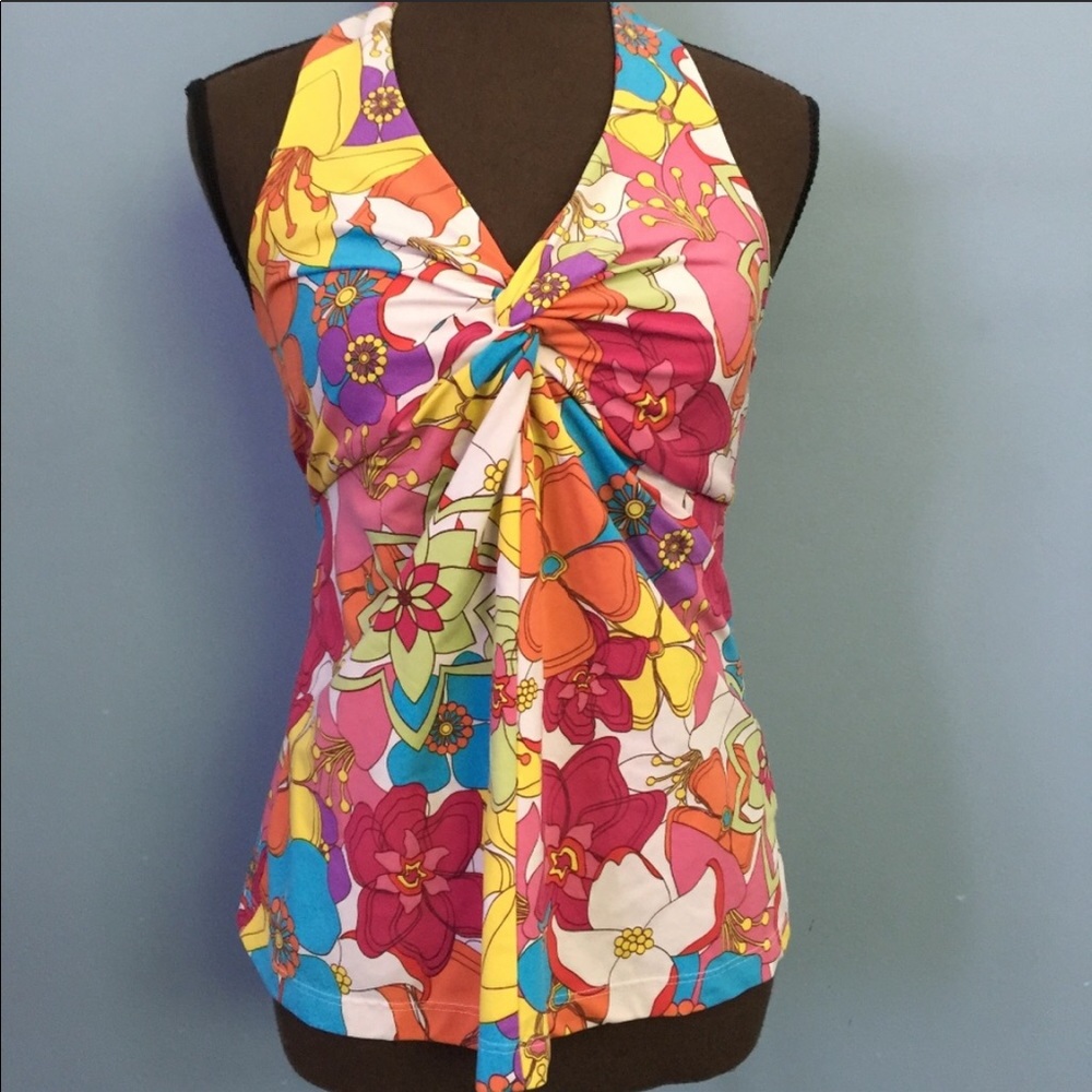 A Pea in the Pod Halter Maternity Tankini Top